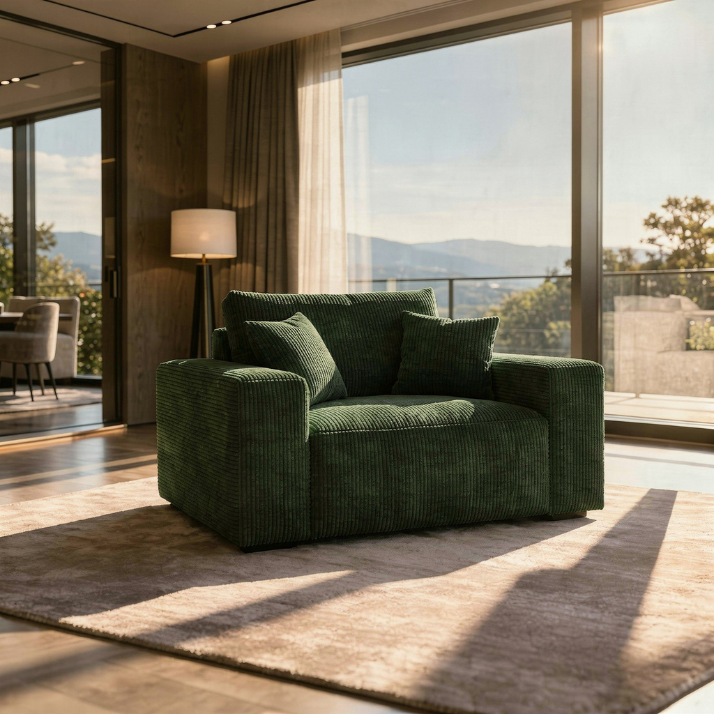 Fotelis "Plush" Tamsiai žalias