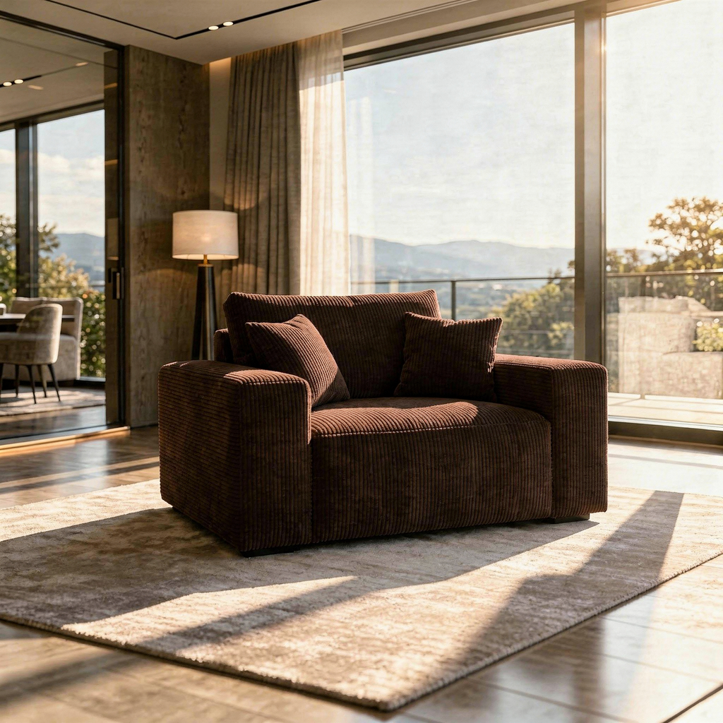 Fotelis "Plush" Tamsiai rudas