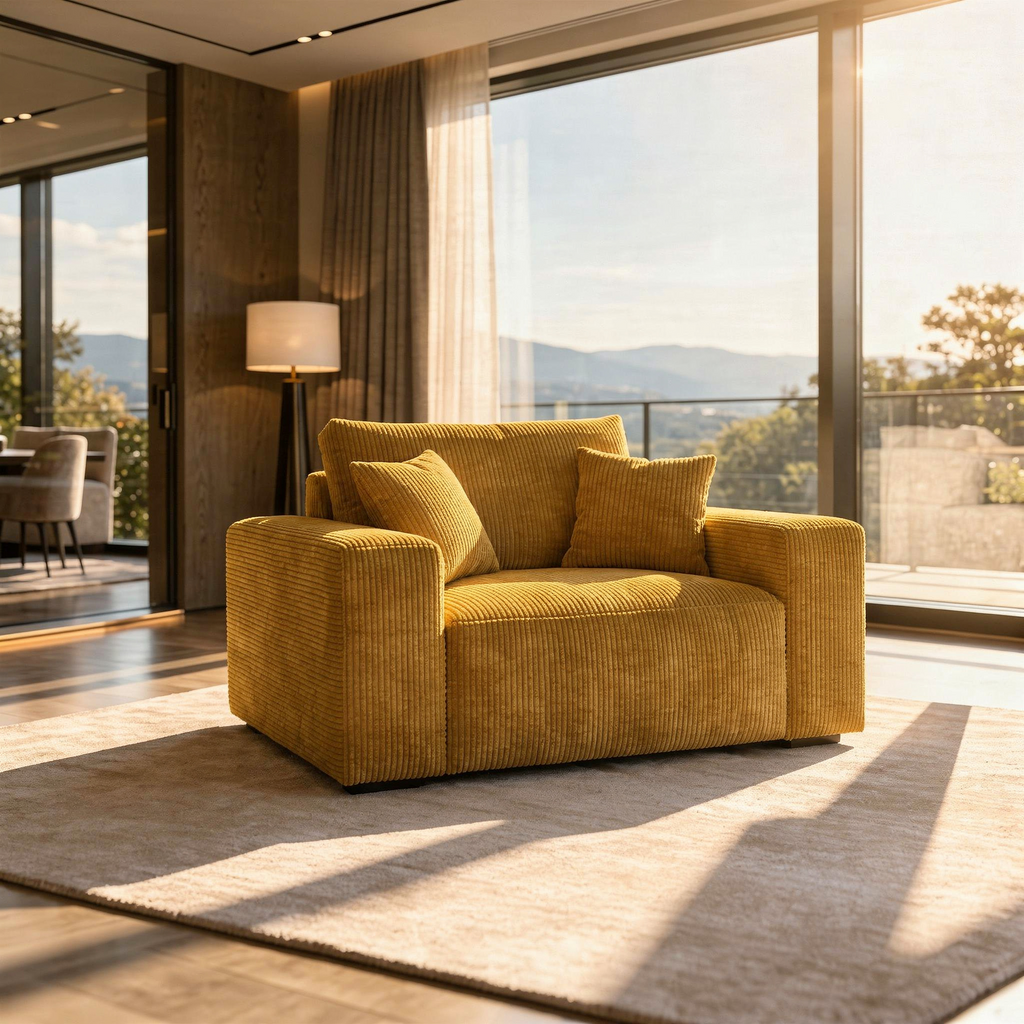 Fotelis "Plush" Auksinis